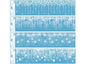 Okenní fólie pruh 64 x 15 cm, padající záře s glitry