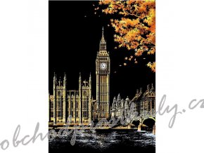 Škrabavací obrázek - Big Ben - London, 40,5x28,5cm