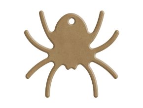 Dřevěný výřez k dekoraci Gomille, závěsný, 7x6 cm - Pavouk, malý