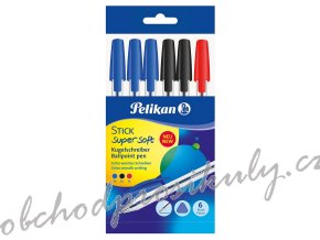 Pelikan - Kuličkové pero Stick supersoft 6ks