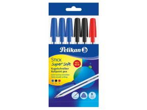 Pelikan - Kuličkové pero Stick supersoft 6ks