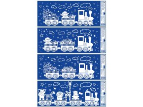 Okenní fólie vláček se sněhovým efektem 60 x 22,5 cm