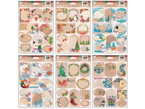 Samolepicí jmenovky na dárky přírodní 10 ks, 17x25 cm