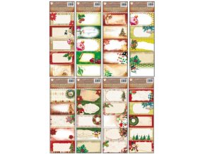 Samolepicí jmenovky na dárky se zlatou ražbou 5 ks 22 x 8,5 cm