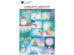 Samolepicí jmenovky na dárky kreslené 2 x 12 ks, 20,5 x 31,5 cm