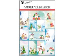 Samolepicí jmenovky na dárky kreslené 2 x 13 ks, 20,5 x 31,5 cm
