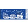 Okenní fólie vláček se sněhovým efektem 60 x 22,5 cm