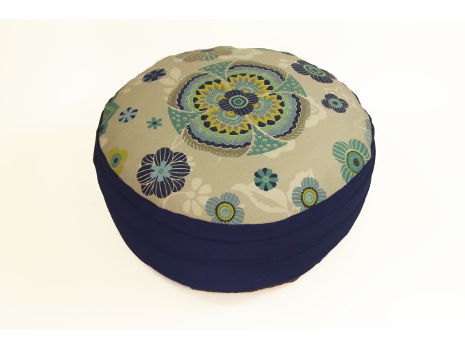 Meditacni pohankovy polstar podsedak s mandalou modry