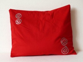 Pohankový polštářek na spaní červený - spirály