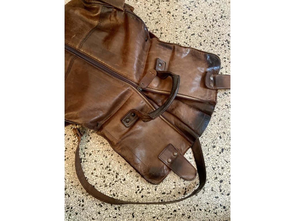 VINTAGE KOŽENÁ MOTORKÁŘSKÁ BRAŠNA KOZAK KLATOVY