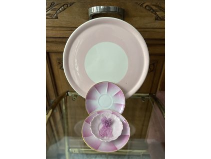 RŮŽOVÉ ART DECO TALÍŘKY SPRITZDEKOR