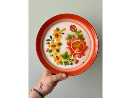 SERVÍROVACÍ TÁC SMALT KVĚTINY