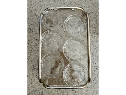 SOUPRAVA DEZERTNÍ TALÍŘKY BROUŠENÝ OLOVNATÝ KŘIŠŤÁL