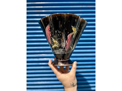 MIDCENTURY KERAMICKÁ ATELIÉROVÁ VÁZA RYBY HVĚZDY