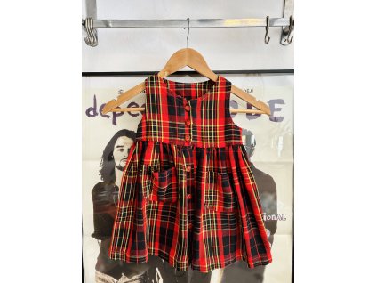 VINTAGE DÍVČÍ ŠATY SKOTSKÁ KOSTKA