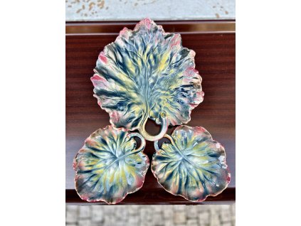 KERAMICKÝ TÁC A TALÍŘKY LIST JOSEF SEIDL ZNOJMO 19. STOLETÍ