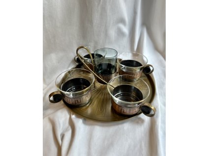 MIDCENTURY SKLENĚNÁ SOUPRAVA NA KÁVU SCHOTT JENA