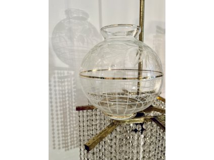 BROUŠENÁ ZLACENÁ VÁZA S EMAILY TENKÉ SKLO