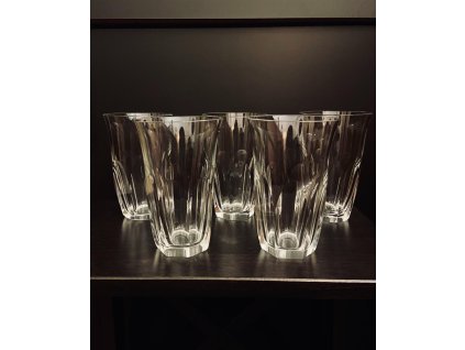 6x KŘIŠŤÁLOVÉ SKLENICE NA PIVO TYP MOSER CROMWELL PAPEŽSKÝ BRUS