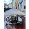 ART DECO DEZERTNÍ SOUPRAVA KOUŘOVÉ SKLO