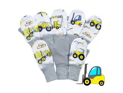 ESITO | Palcové rukavice Stroje softshell - bílá / 2 - 3 roky (Barva bílá, Velikost 2 - 3 roky)