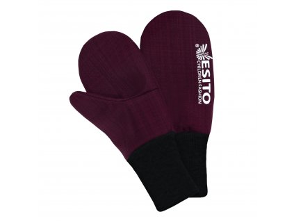 ESITO Zimní palcové rukavice softshell s beránkem Fuchsie - fuchsiová / 2 - 3 roky