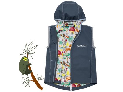 ESITO | Dětská softshellová dvojitá vesta Keňa vel. 92 - 116 - šedá / 110 (Barva šedá, Velikost 110)