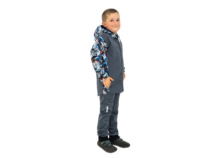 ESITO | Dětská softshellová bunda Snowboard - šedá / 116 (Barva šedá, Velikost 116)