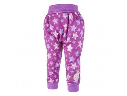 Tepláky harémky kapsa LA - fialová hvězdy