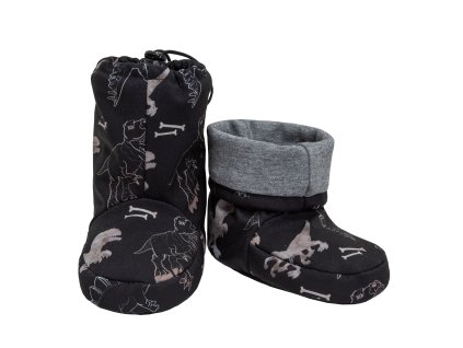 ESITO Barefoot softshellové capáčky Dinoušek Čerňák - černá / šedá / 5 - délka stélky: 15 cm (Barva černá / šedá, Velikost 5 - délka stélky: 15 cm)