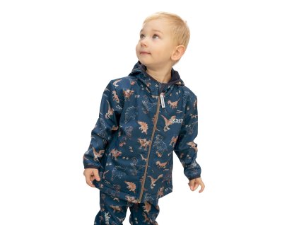 ESITO | Dětská softshellová bunda Dinoušek Modrák - modrá / 86 (Barva modrá, Velikost 86)