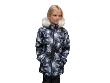 ESITO Dívčí zimní softshellový kabát s beránkem Bloom - černá / 86