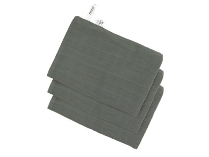 LÄSSIG Muslin Wash Glove Set 3 pcs petrol green