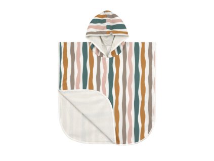 LÄSSIG Beach Poncho 2024 waves pink/nature