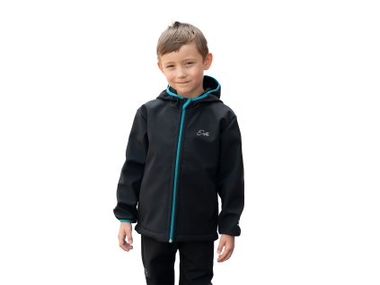 ESITO | Dětská softshellová bunda DUO Turquoise / Black - černá / 86 (Barva černá, Velikost 86)