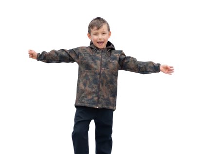 ESITO | Dětská softshellová bunda DUO Forest - hnědá / 86 (Barva hnědá, Velikost 92)