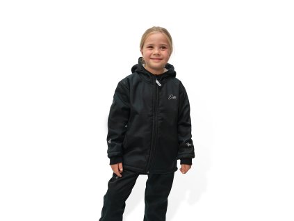 ESITO | Dětská zimní softshellová bunda s beránkem Lamb Black - černá / 92 (Barva černá, Velikost 104)