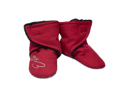 ESITO | Capáčky barefoot Softshell Lamb Red - červená / 2 - délka stélky: 12 cm (Barva červená, Velikost 2 - délka stélky: 12 cm)