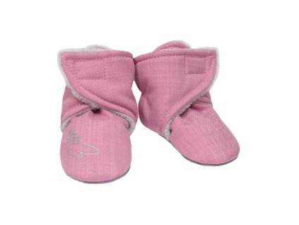 ESITO | Capáčky barefoot Softshell Lamb Antique pink - růžová / 2 - délka stélky: 12 cm (Barva růžová, Velikost 2 - délka stélky: 12 cm)