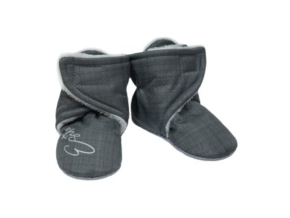 ESITO | Capáčky barefoot Softshell Lamb Grey - šedá / 2 - délka stélky: 12 cm (Barva šedá, Velikost 2 - délka stélky: 12 cm)