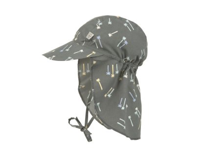 LÄSSIG Sun Protection Flap Hat 2025 palms deep olive 19-36 mo.