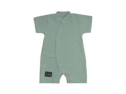 ESITO | Letní overal pro miminko mušelín Olive - olivová / 56 (Barva olivová, Velikost 56)
