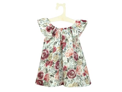 ESITO | Dívčí mušelínové šaty Rose - bílá / 74 - 80 (Barva bílá, Velikost 74 - 80)