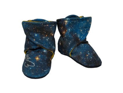 ESITO | Capáčky barefoot Softshell Galaxie - modrá / 3 - délka stélky: 13 cm (Barva modrá, Velikost 3 - délka stélky: 13 cm)