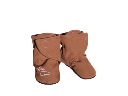 ESITO | Capáčky barefoot Softshell Brown - hnědá / 1 - délka stélky: 11 cm (Barva hnědá, Velikost 1 - délka stélky: 11 cm)