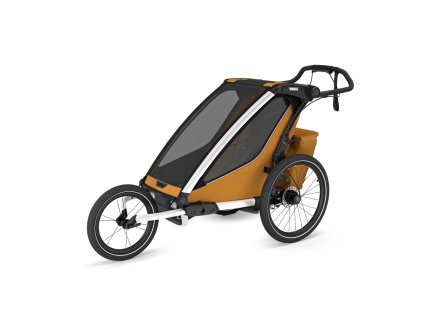 Small Thule Chariot Sport2 Single NaturalGold All terrain kit installed 10201032 20201303