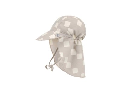 LÄSSIG Sun Protection Flap Hat checkerb.stone/seasalt 07-12mo.size 45/47