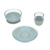 Dish Set Glass/Silicone blue