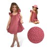 ESITO | Dívčí mušelínové šaty Ruby DOT - rubínová / 80 - 86 (Barva rubínová, Velikost 80 - 86)