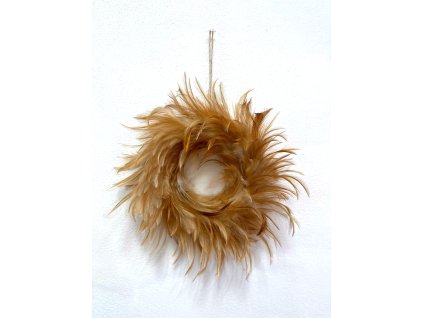 Věnec z kohoutího peří - Světle hnědý